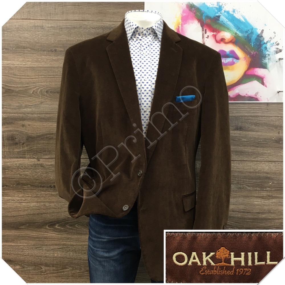 OAK HILL Mens Corduroy Blazer Sport Coat Casual Jacket Size 2XLT Classic Suit